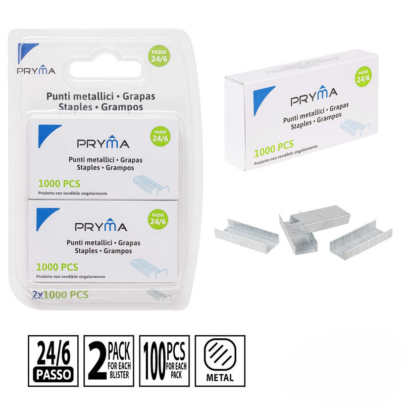 PUNTI METALLICI PASSO 24/6 1000PUNTI 2PZ