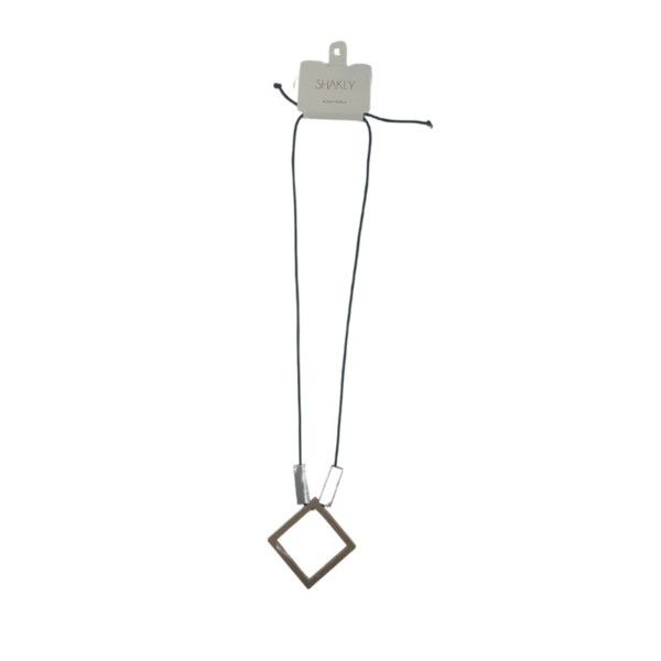 SHAKLY COLLANA NERA CON ROMBO SATINATO