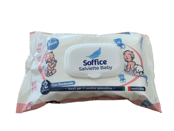 SOFFICE AQUA SALVIETTE BABY CON PANTENOLO 72 SALVIETTINE