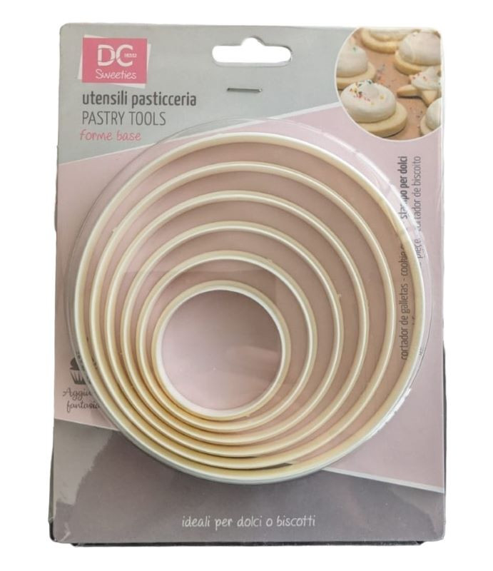 STAMPI PER DOLCI A FORMA DI CERCHIO CONFEZIONE DA 6 PEZZI