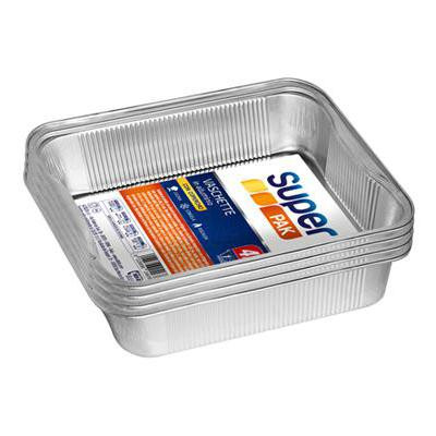 SUPER PAK VASCHETTE MONOPORZIONE IN ALLUMINIO CON COPERCHIO 4 PEZZI