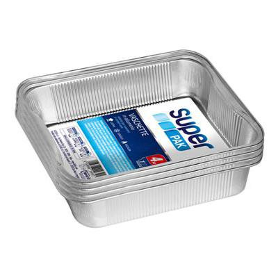 SUPER PAK VASCHETTE MONOPORZIONE IN ALLUMINIO SENZA COPERCHIO 4 PEZZI
