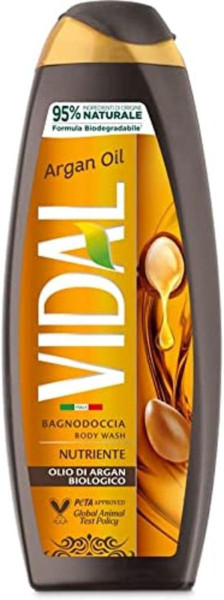 VIDAL BAGNODOCCIA NUTRIENTE ALL'OLIO DI ARGAN BIOLOGICO 500 ML.