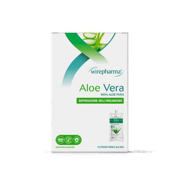 WIREPHARMA ALOE VERA 100% ALOE PURA INTEGRATORE ALIMENTARE PER LA DEPURAZIONE DELL'ORGANISMO 10 POUCH 700 ML.
