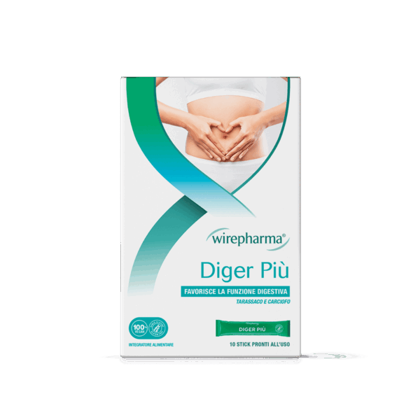 WIREPHARMA DIGER PIÙ INTEGRATORE ALIMENTARE PER FAVORIRE LA FUNZIONE DIGESTIVA (ESTRATTI VEGETALI) 10 STICK 100 ML.