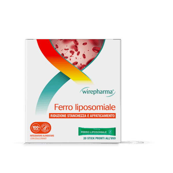 WIREPHARMA FERRO LIPOSOMIALE INTEGRATORE ALIMENTARE PER LA RIDUZIONE DELLA STANCHEZZA E DELL'AFFATICAMENTO 20 STICK 40 GR.