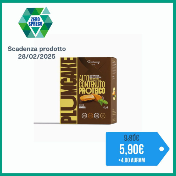 WIREPHARMA PLUMCAKE ALLA VANIGLIA AD ALTO CONTENUTO PROTEICO 3x45 GR.