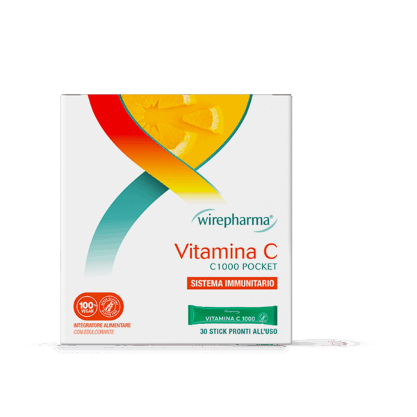 WIREPHARMA VITAMINA C C1000 POCKET INTEGRATORE ALIMENTARE PER IL SISTEMA IMMUNITARIO 30 STICK 60 GR.