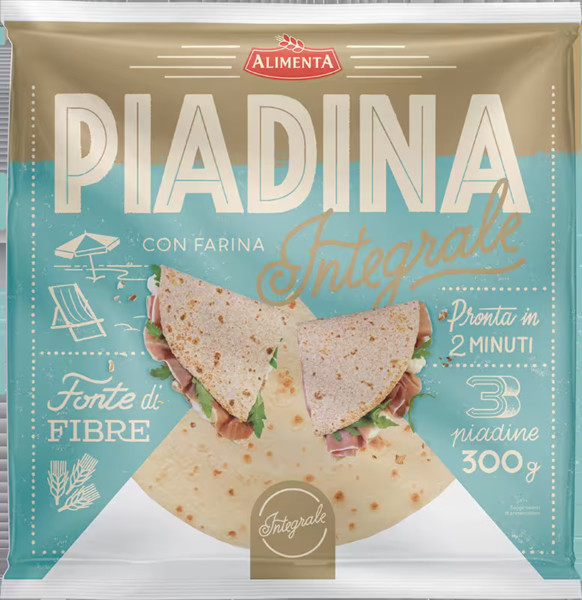 ALIMENTA PIADINA INTEGRALE 3 PEZZI 300 GR.