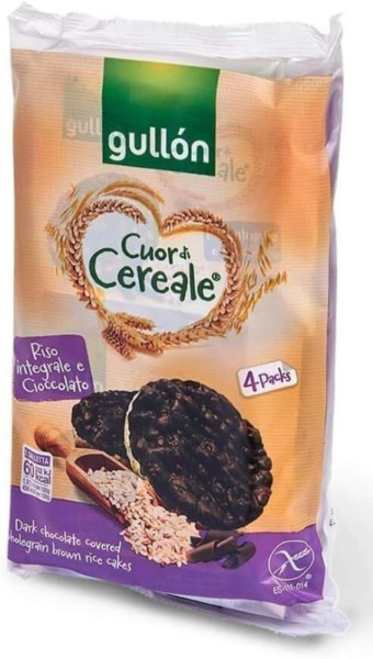 GULLÓN GALLETTE DI RISO INTEGRALE SENZA GLUTINE RICOPERTE DI CIOCCOLATO 100 GR.