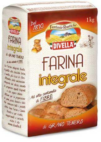 DIVELLA FARINA INTEGRALE AD ALTO CONTENUTO DI FIBRE 1 KG.