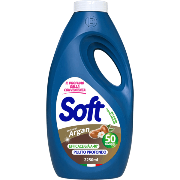SOFT DETERSIVO PER LAVATRICE OLIO DI ARGAN 50 LAVAGGI 2.25 LT.