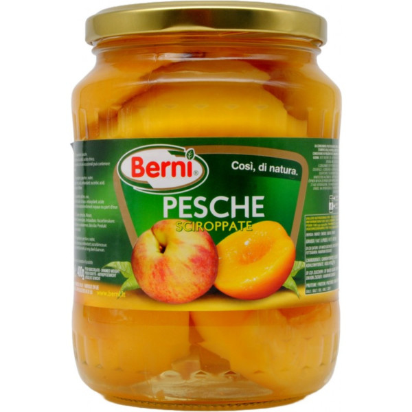 BERNI PESCHE SCIROPPATE IN VETRO 700 GR.
