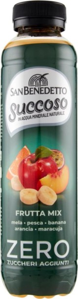 SAN BENEDETTO SUCCOSO ZERO ZUCCHERI AGGIUNTI FRUTTA MIX (MELA, PESCA, BANANA, ARANCIA E MARACUJA) 40 CL.