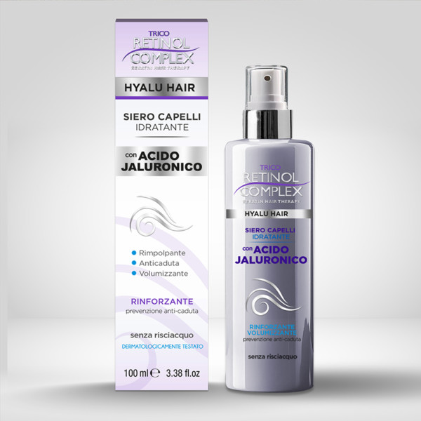TRICO RETINOL COMPLEX SIERO CAPELLI IDRATANTE CON ACIDO IALURONICO RINFORZANTE E PREVENZIONE ANTI-CADUTA 100 ML.