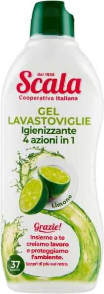 SCALA GEL LAVASTOVIGLIE IGIENIZZANTE AL LIMONE 37 LAVAGGI 750 ML.