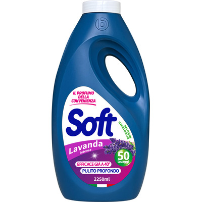SOFT DETERSIVO PER LAVATRICE ALLA LAVANDA 50 LAVAGGI 2,25 LT.