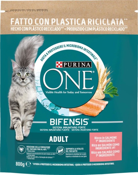 PURINA ONE BIFENSIS ADULT CROCCANTINI PER GATTO CON SALMONE 800 GR.