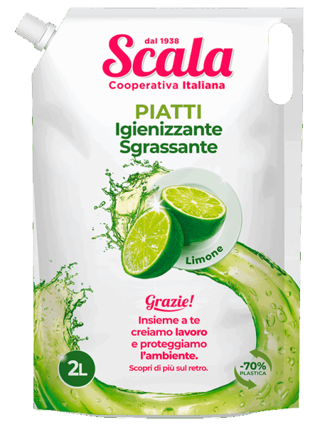 SCALA DETERSIVO PIATTI ECO RICARICA MAXI CONVENIENZA AL LIMONE 2 LT.