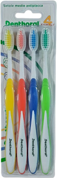 DENTHORAL 4 FAMILY - 4 SPAZZOLINI ASSORTITI FORMATO FAMIGLIA