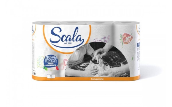 SCALA ASCIUGATUTTO NUOVA TRAMA SUPER ASSORBENTE 4 ROTOLI DECORATI