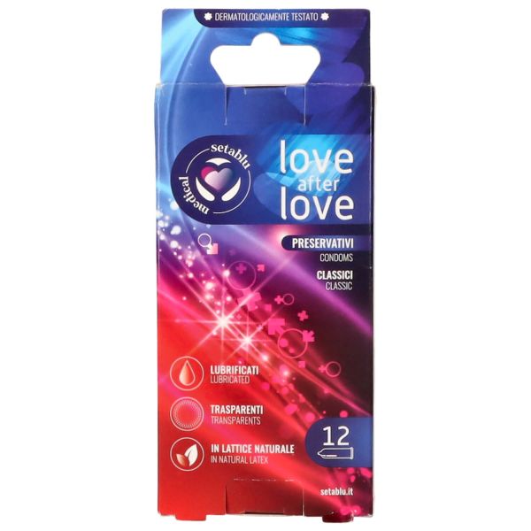 SETABLU PRESERVATIVI CLASSICI LUBRIFICATI, TRASPARENTI, IN LATTICE NATURALE 12PZ.